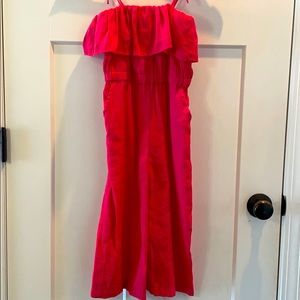 Zara Girls Pink Wide Leg Crop Jumpsuit